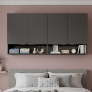 Queima DE Estoque Armário Aéreo Multiuso para Quarto com 4 Portas e