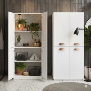 Queima DE Estoque Armário Multiuso Catarina com 4 Portas Organizador