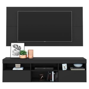Rack com Painel e Suporte para TV até 65″ Multimóveis Flórida Preto