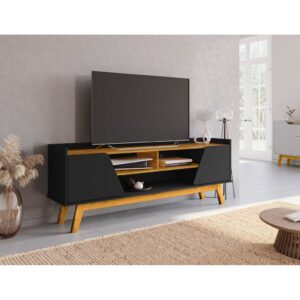 Rack para TV até 65 Polegadas Mdf 160cm Pés em Madeira Maciça Turim 2