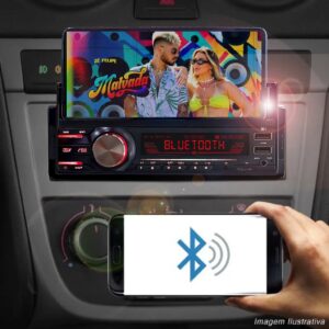 Radio Auto Radio Carro Fm Suporte Celular Usb Sd Bluetooth Som