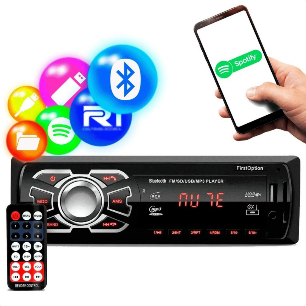 Radio Automotivo Bluetooth com Entrada USB Carregador de Celular
