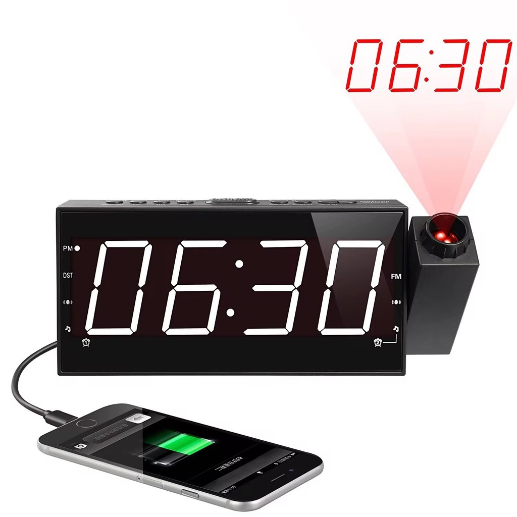 Rádio Relógio FM com Projetor e Alarme Bivolt 110v 220v Lelong — TV e Vídeo