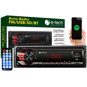 Rádio Som Automotivo Mp3 C Bluetooth Usb Aux Pen Drive MP3 Player