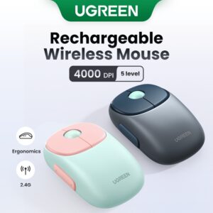 Rato Ugreen Mouse Silencioso 2.4G Bluetooth Recarregável Sem Fio — Informática