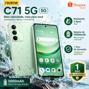 Realme C71 5G 8+256GB Smartphone Celular Versão Global Bateria