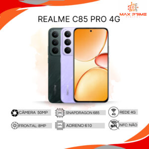 Realme C85 Pro 4G, 256GB 8GB RAM, Processador Snapdragon™ 685, Câmera