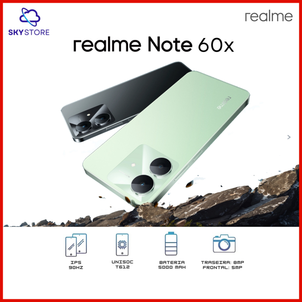 Realme Note 60X 4G, 128GB 4GB RAM 64GB 3GB RAM, Processador Unisoc — Informática