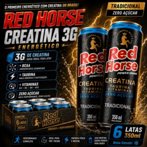 Red Horse Creatina 3G Tradicional Zero Açúcar Bcaa