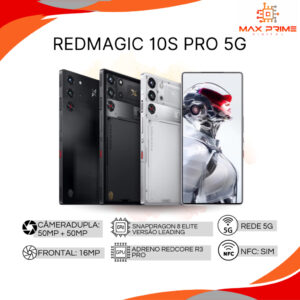 Redmagic 10S Pro 5G, Câmera dupla 50MP+50MP, Processador Snapdragon 8