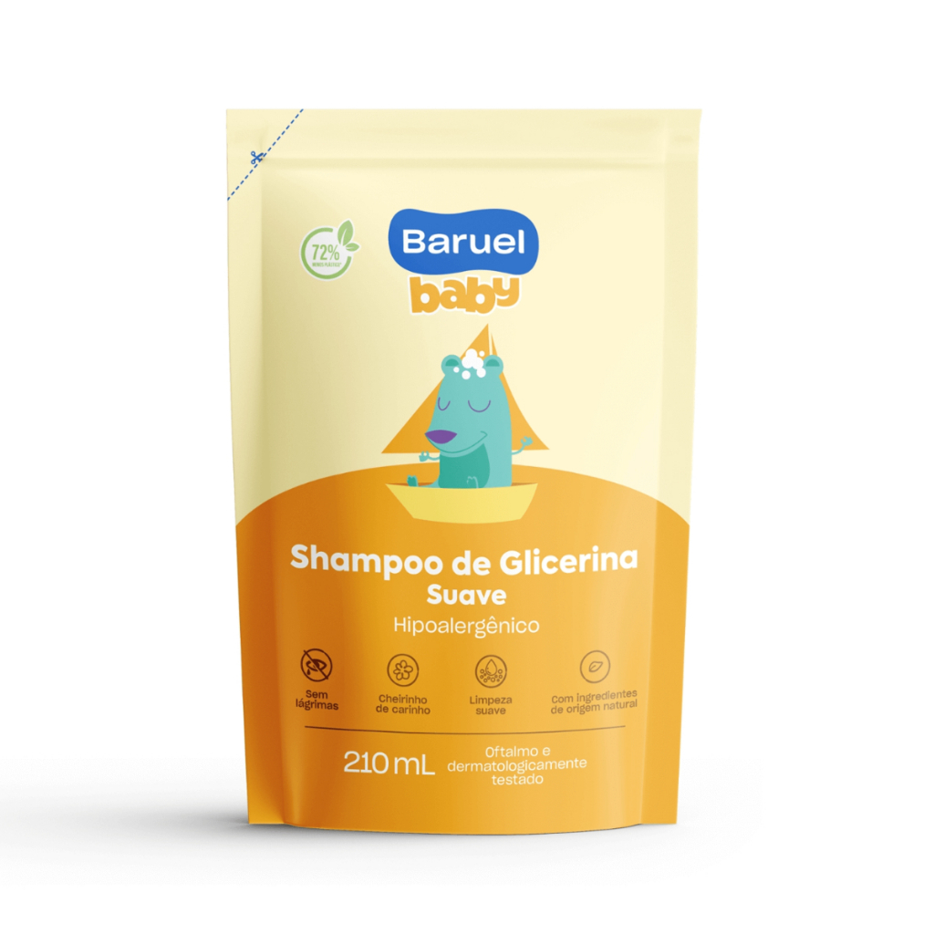 Refil Shampoo Glicerina Suave Baruel Baby 210ml