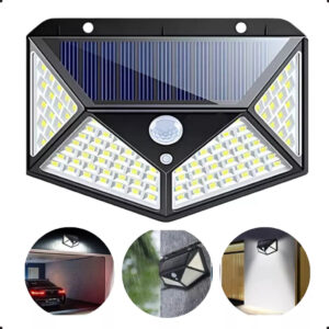 Refletor Luminária Recarregável Luz Solar 100 Led Com Sensor De — Decoração