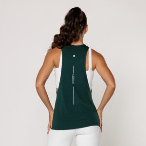 Regata Fitness Feminina Viscolycra Academia Verde Estampada Lot
