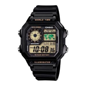 Relógio Casio Masculino Quadrado 5 Alarmes Ae-1200Wh-1Bvdf