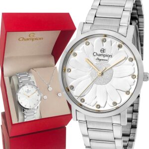 Relógio Champion Feminino Prata Luxo Prova Dágua Original