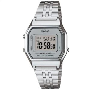 Relógio Digital Unissex Prata Casio Digital Vintage Mini Relógio de