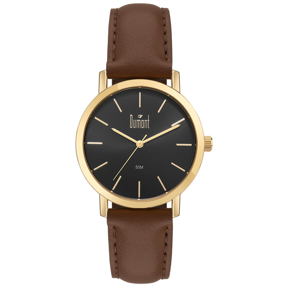 Relógio Dumont Masculino Traveller Dourado DU2035MOV 5P