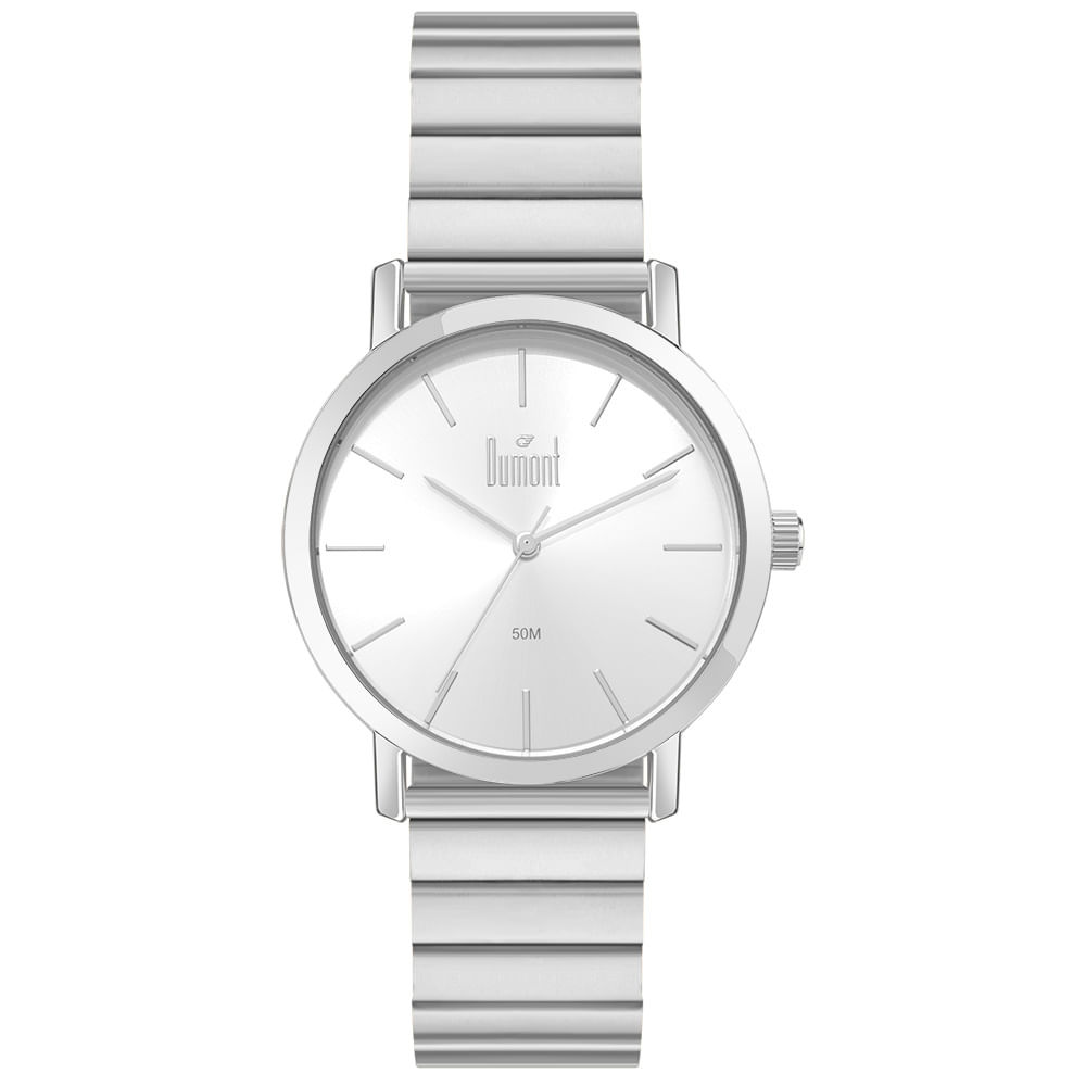 Relógio Dumont Masculino Traveller Prata DU2035MOY 4K
