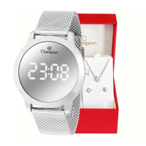 Relógio Feminino Champion Digital Espelhado Pulseira Mesh CH40106S