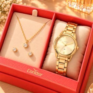 Relógio Feminino Condor Dourado Original 1 Ano de Garantia
