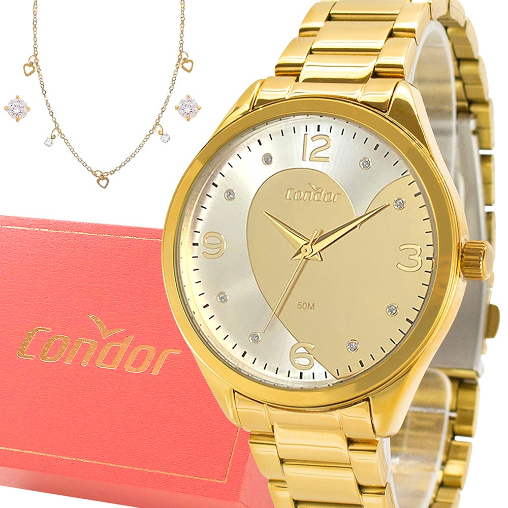 Relógio Feminino Condor Prata E Dourado Original Top Luxo — Relógios e Óculos