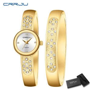 Relógio Feminino Crrju Novo Original Autêntico Aço Inoxidável Pequeno
