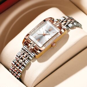 Relógio Feminino Crrju Original Novo Luxo Aço Inoxidável Moda Casual