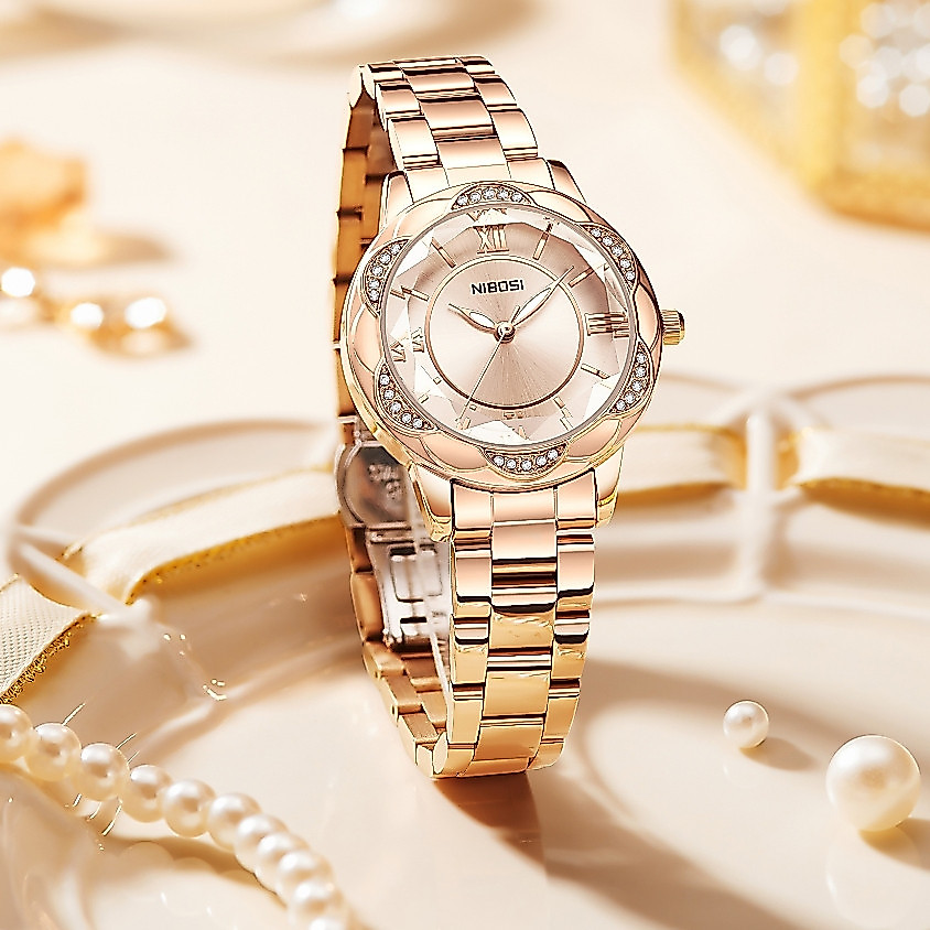Relógio Feminino De Luxo Nibosi Elegante Moderno À Prova D'água E — Relógios e Óculos