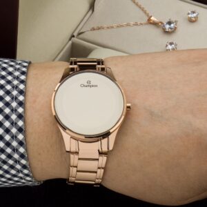 Relógio Feminino Digital Champion Rose Gold Espelhado CH48046P com