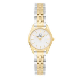 Relógio Feminino Dourado Prata Saint Germain Mini Belle Bicolor Gold