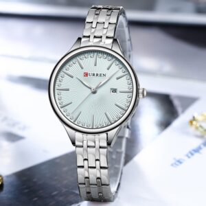 Relógio Feminino Elegante E Da Marca Curren Com Pulseira De Aço