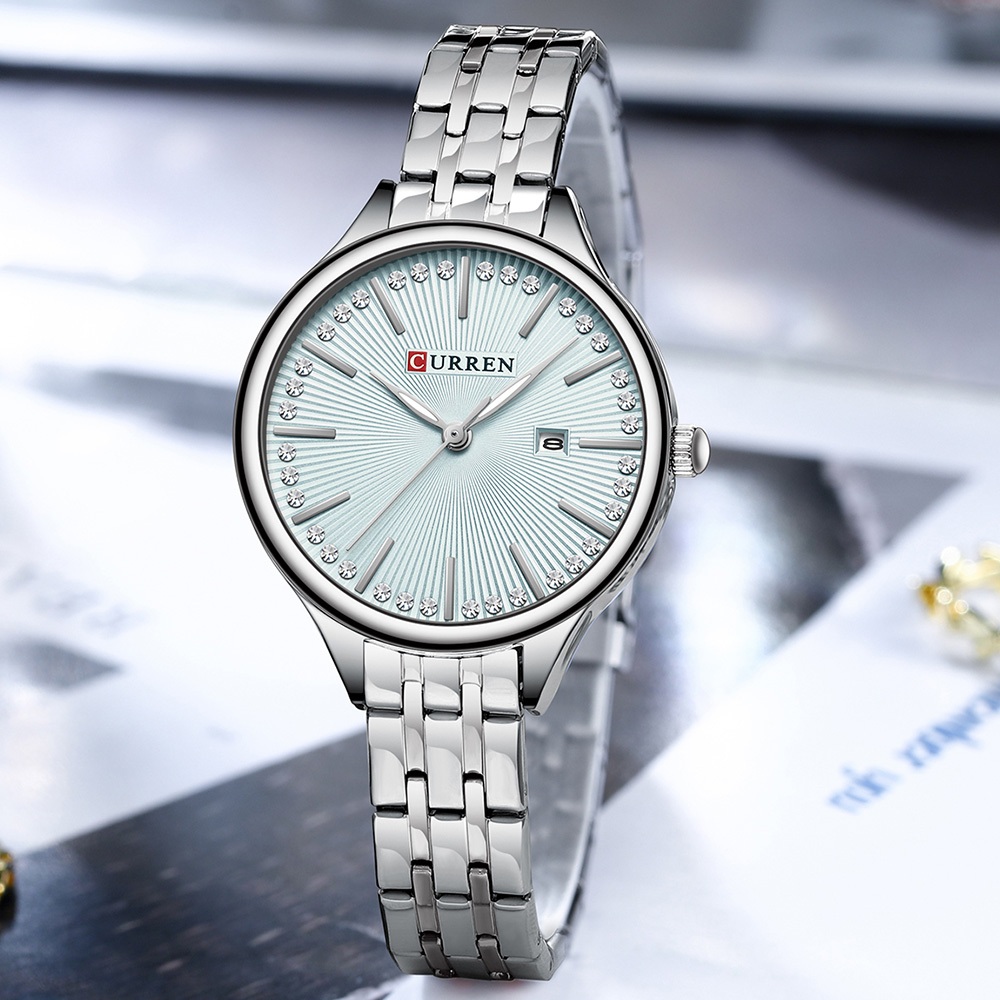 Relógio Feminino Elegante E Da Marca Curren Com Pulseira De Aço
