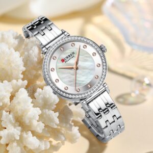 Relógio Feminino Genuíno Curren Marca Pulseira De Aço Inoxidável