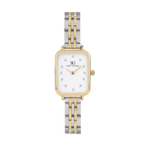Relógio Feminino Prata Dourado Quadrado Saint Germain Square Madison