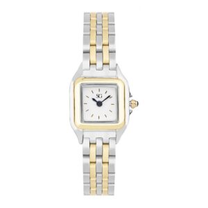 Relógio Feminino Prata e Dourado Saint Germain Boxy Bicolor Gold