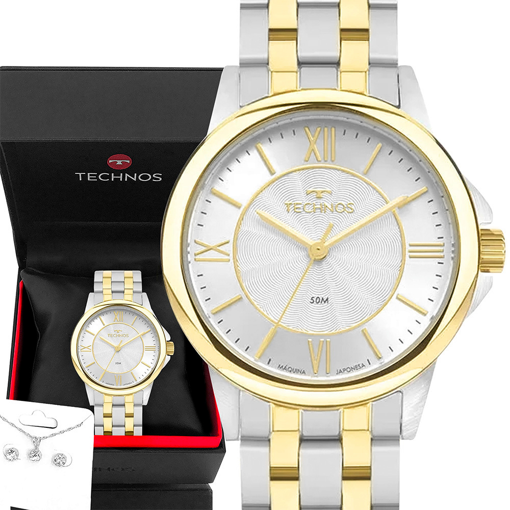 Relógio Feminino Technos Dourado Prova Dágua Top Original