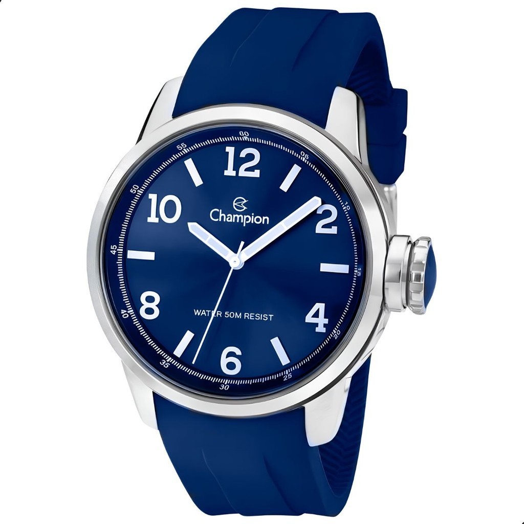Relógio Masculino Analógico Azul Resistente à Água com Pulseira de