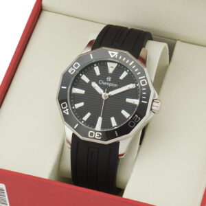 Relógio Masculino Barato Preto Borracha Champion Original CH30313T