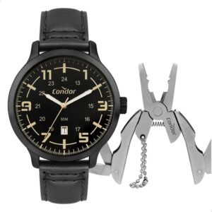 Relógio Masculino Condor Analógico Preto +Kit Ferramentas CO2115MYU