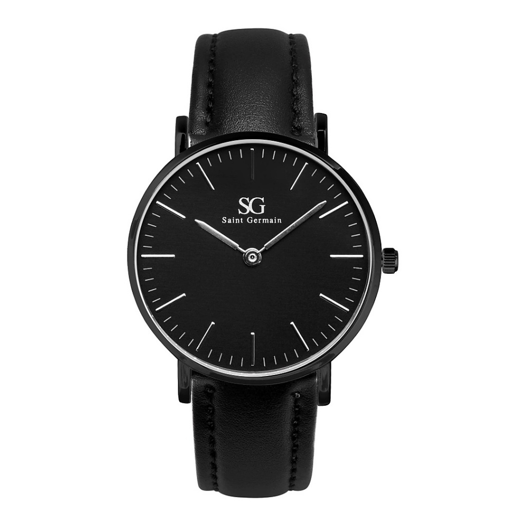 Relógio Masculino Couro Preto Saint Germain Murray Full Black 40mm