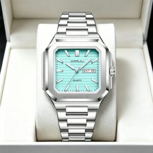 Relógio Masculino Crrju Autêntico Marca Nova Moda Pulseira De Aço