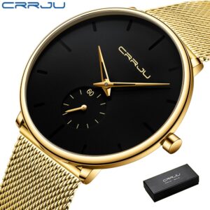 Relógio Masculino Crrju Marca Original Ultra Fina Esportiva Moda