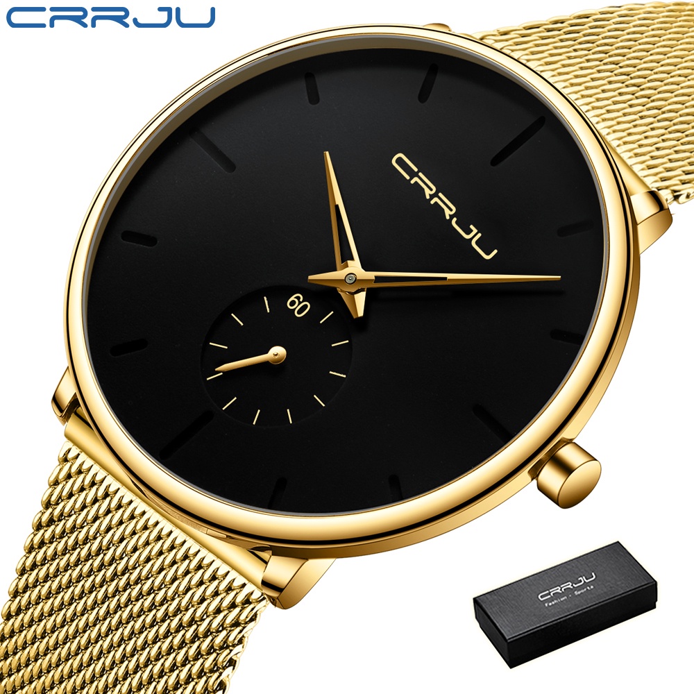 Relógio Masculino Crrju Marca Original Ultra Fina Esportiva Moda