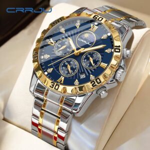 Relógio Masculino Crrju Nova Marca Original Chrono Multifuncional De