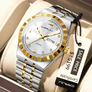 Relógio Masculino Crrju Novo Modelo Aço Inoxidável Mãos Luminosas