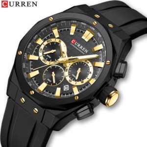 Relógio Masculino Curren Marca Original Pulseira De Silicone Esportes