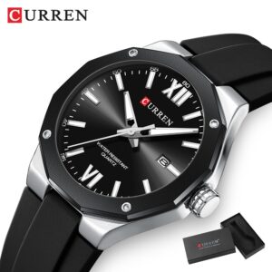 Relógio Masculino Curren Marca Original Pulseira De Silicone Moda