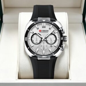 Relógio Masculino Curren Novo Modelo Com Pulseira De Silicone