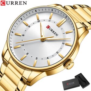Relógio Masculino Curren Original Mostrador De Marca Luxuoso Aço