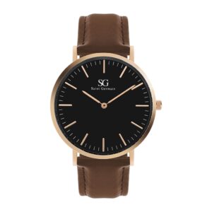 Relógio Masculino Marrom Saint Germain Bronx Black Rosé Gold Fundo